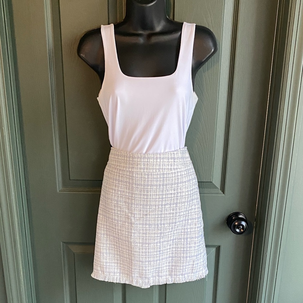Pastel Blue Plaid Mini Skirt